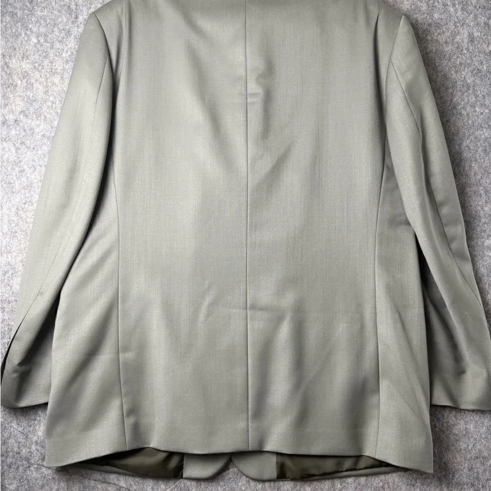 Jones New York‎ Blazer Jacket Men 46R Gray 98% Wool Long Sleeve Single Breasted